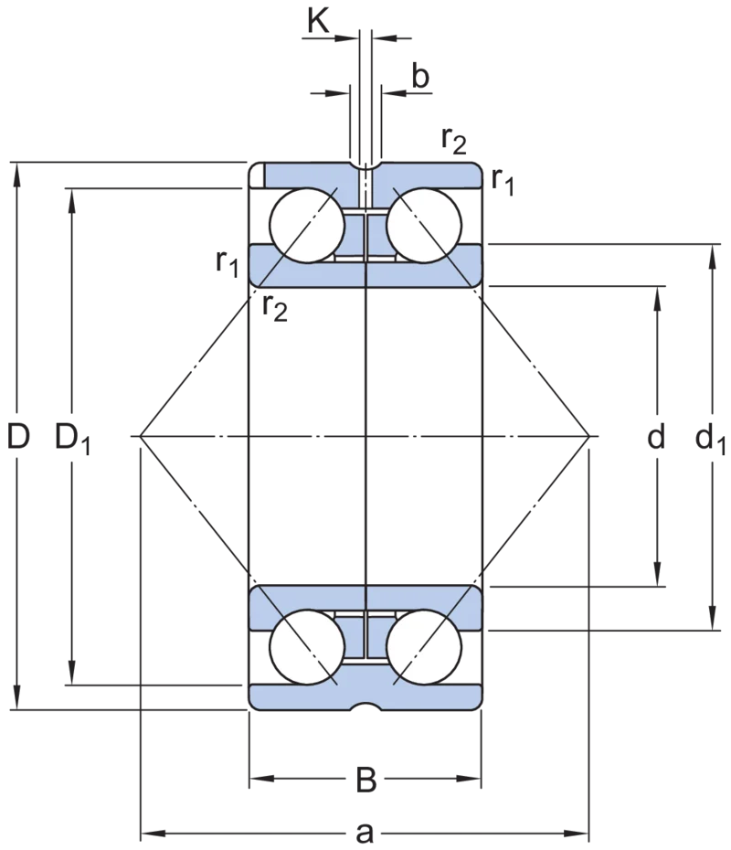 Rolamentos de esferas de contato angular - 305272 DA