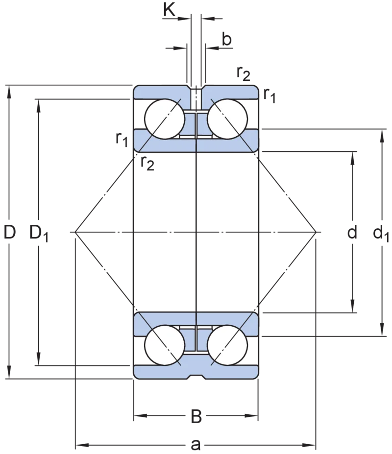 Rolamentos de esferas de contato angular - 305428 D