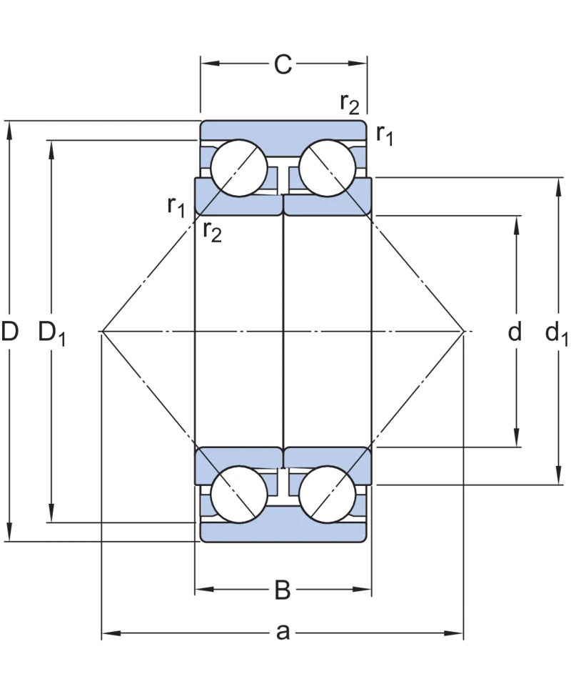 Rolamentos de esferas de contato angular - 305608
