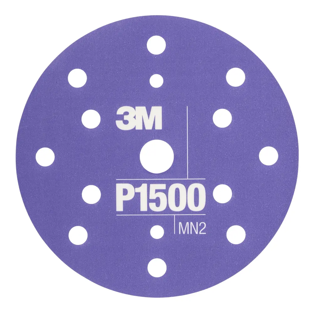 3M™ Hookit™ Disco Abrasivo Flexível 270J, 150 mm, 15 furos, P1500, 34423