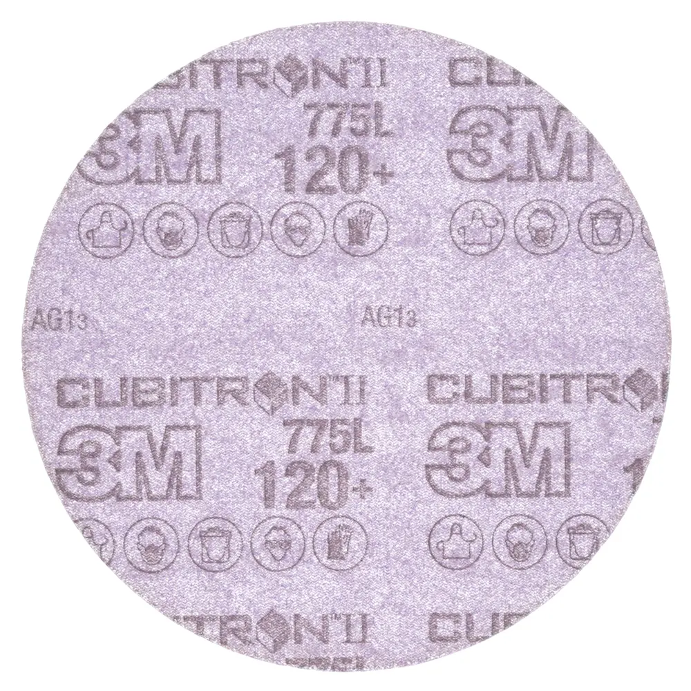 3M™ Cubitron™ II Hookit™ Disco de Filme 775L, 125 mm, Sem furos, 120+
