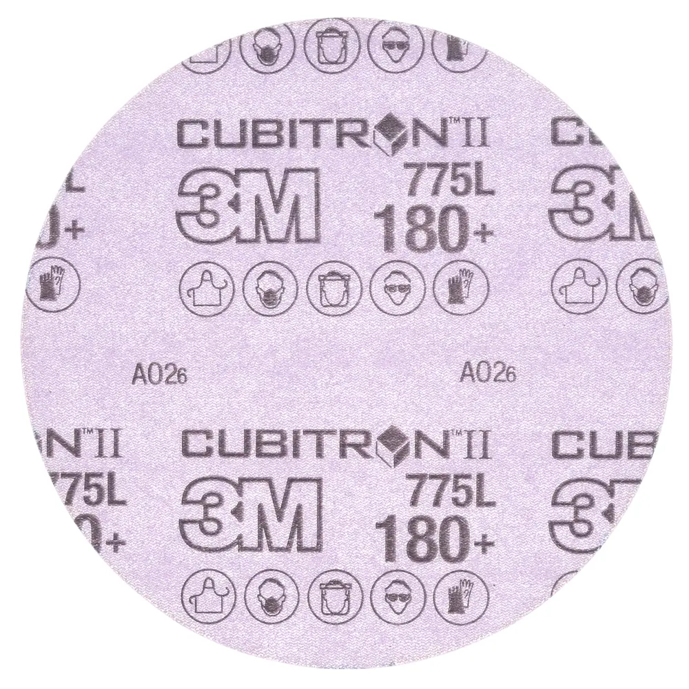 3M™ Cubitron™ II Hookit™ Disco de Filme 775L, Sin agujeros, 125MM P180, 250 por caixa