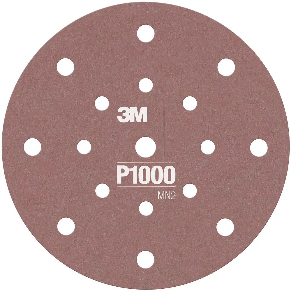 3M™ Hookit™ Disco Abrasivo Flexível 270J, 150 mm, 17 furos, P1000, 34803