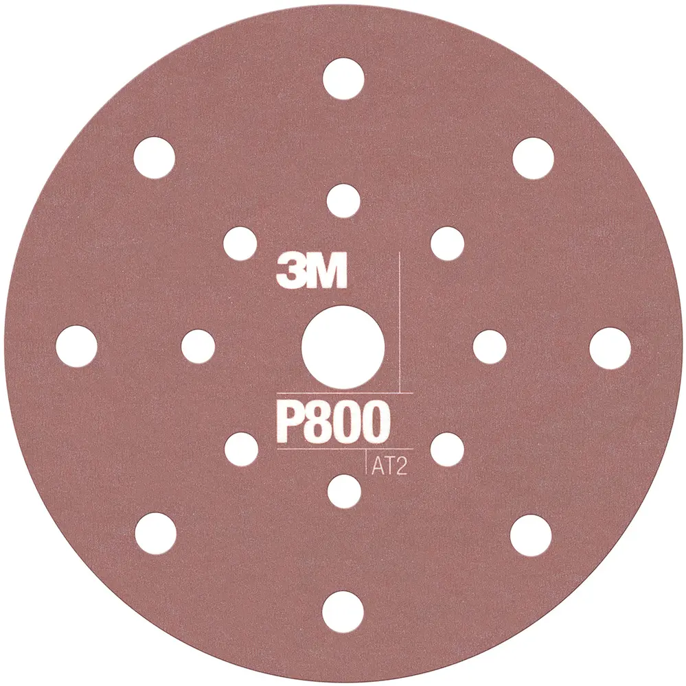 3M™ Hookit™ Disco Abrasivo Flexível 270J, 150 mm, 17 furos, P800, 34802