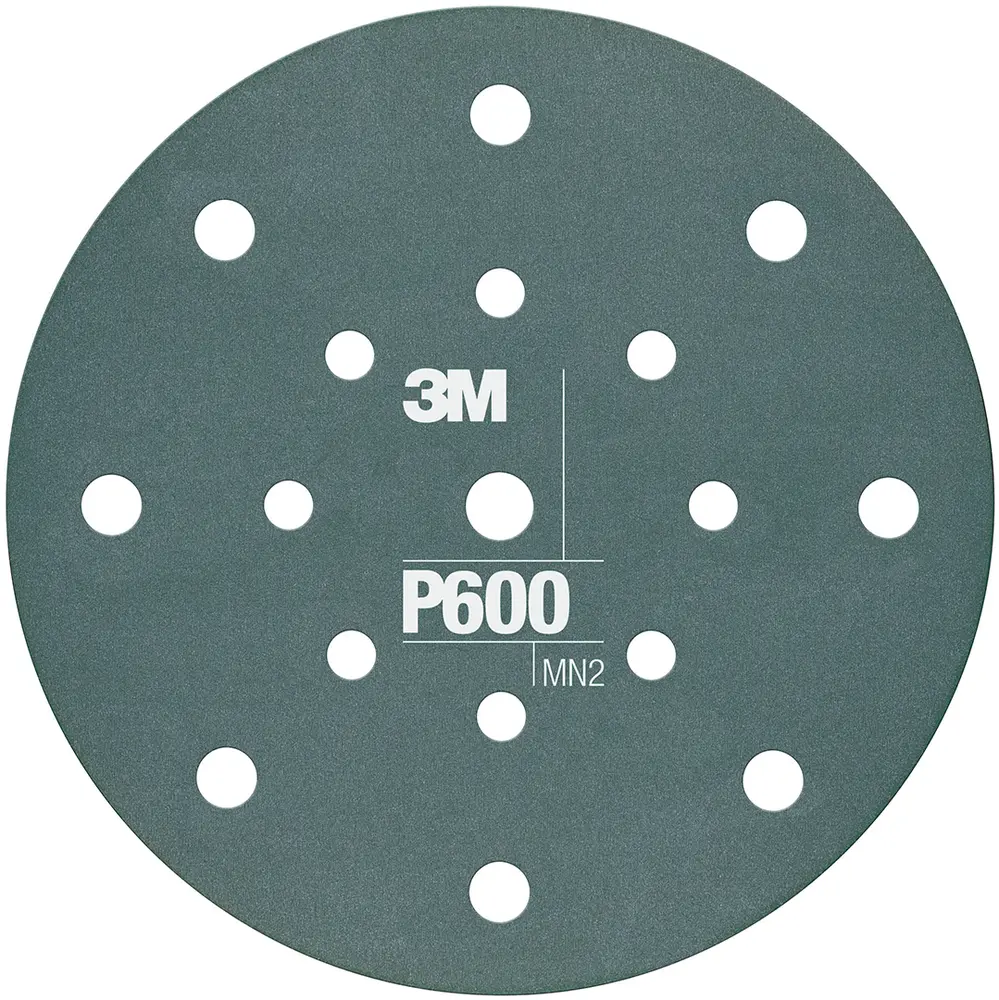 3M™ Hookit™ Disco Abrasivo Flexível 270J, 150 mm, 17 furos, P600, 34801