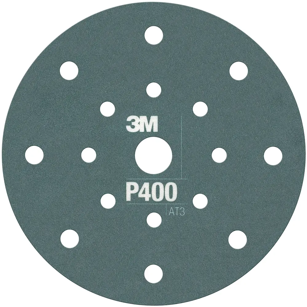 3M™ Hookit™ Disco Abrasivo Flexível 270J, 150 mm, 17 furos, P400, 34800