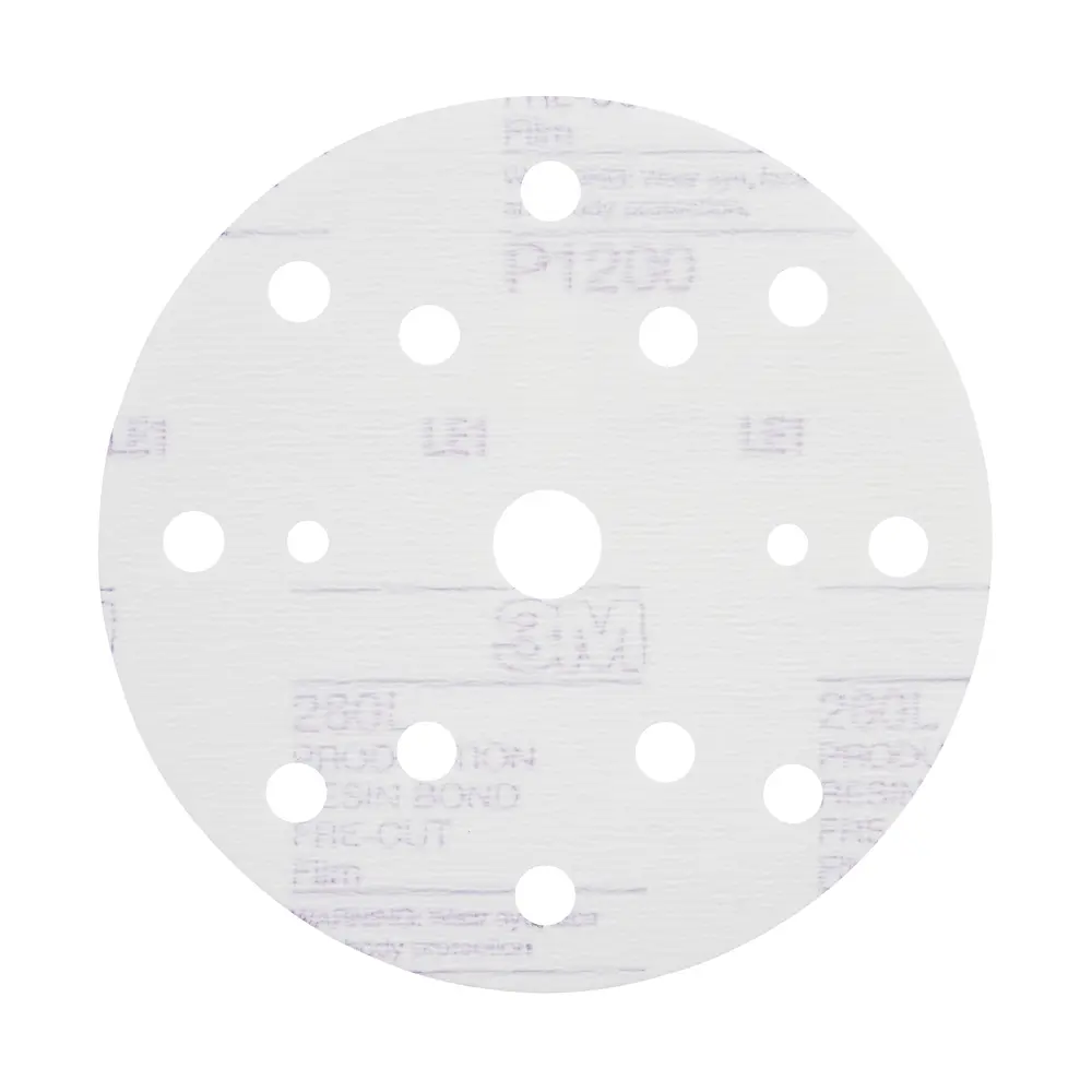 Disco Abrasivo de Filme de Acabamento 3M™ Hookit™ 260L, 150 mm, 15 furos, P1200, 51054