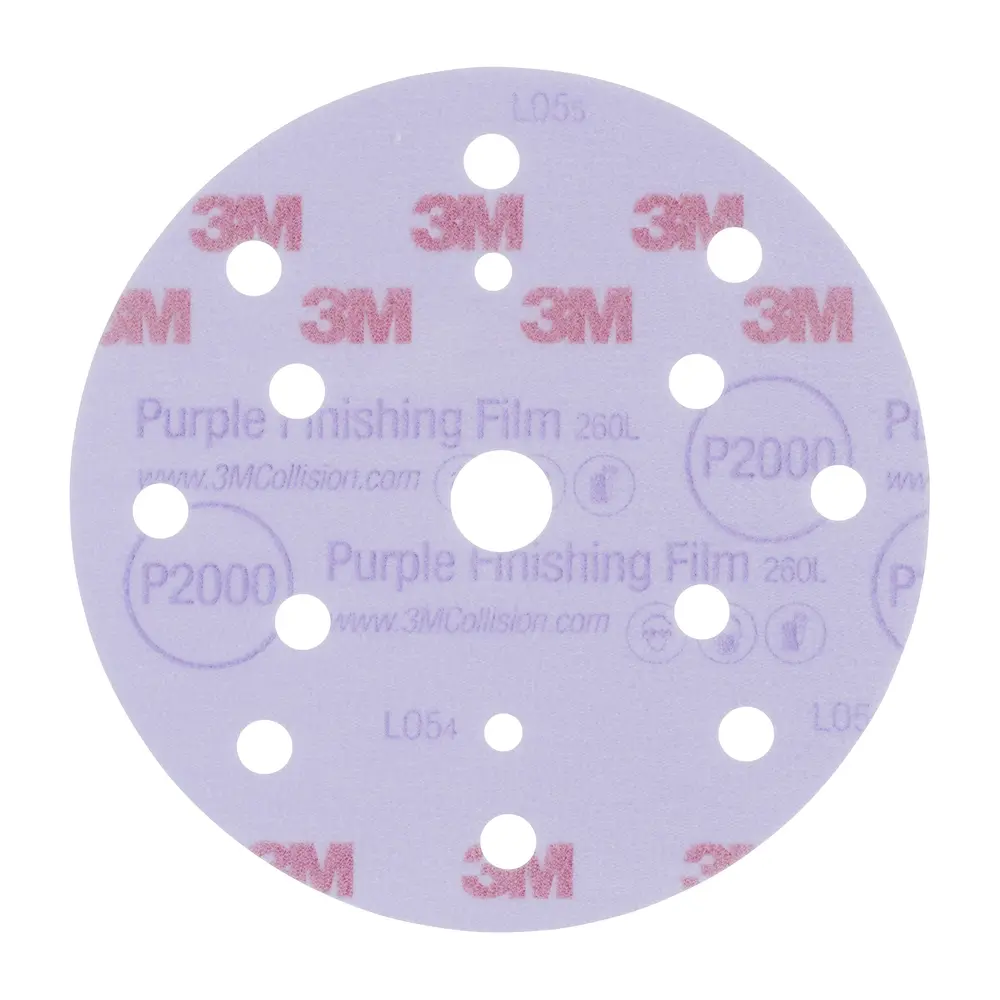 Disco Abrasivo de Filme de Acabamento 3M™ Hookit™ 260L, 150 mm, 15 Hole, P2000, 51304