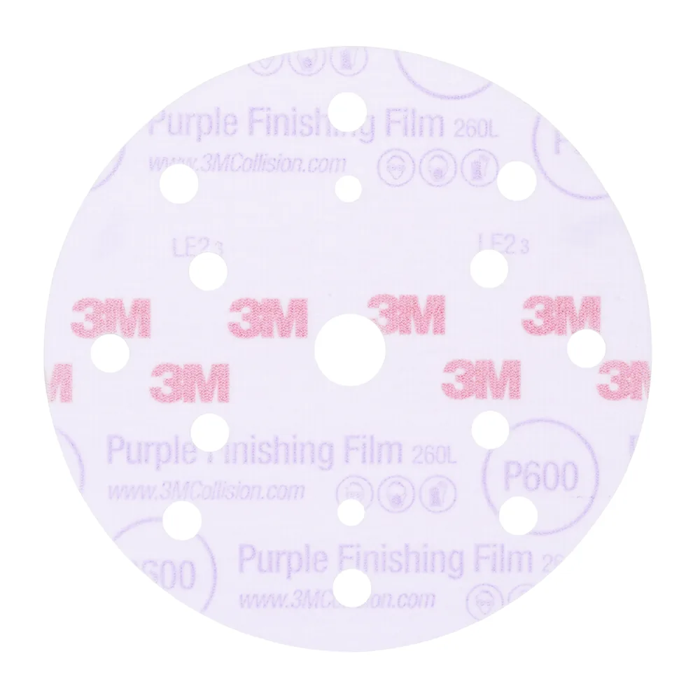 Disco Abrasivo de Suporte Plástico de Acabamento 3M™ Hookit™ 260L púrpura, 150 mm, 15 furos, P600, 51156