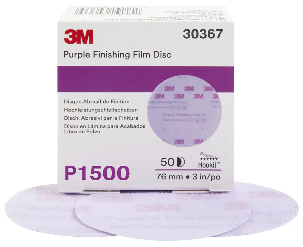 Disco Abrasivo de Suporte Plástico de Acabamento 3M™ Hookit™ 260L púrpura, 75 mm, No Buraco, P1500, 30367