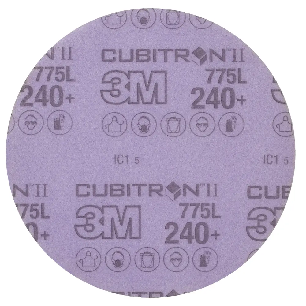 3M™ Cubitron™ II Hookit™ Disco de Limpeza e acabamento 775L, 125 mm, 240+, nenhum furo