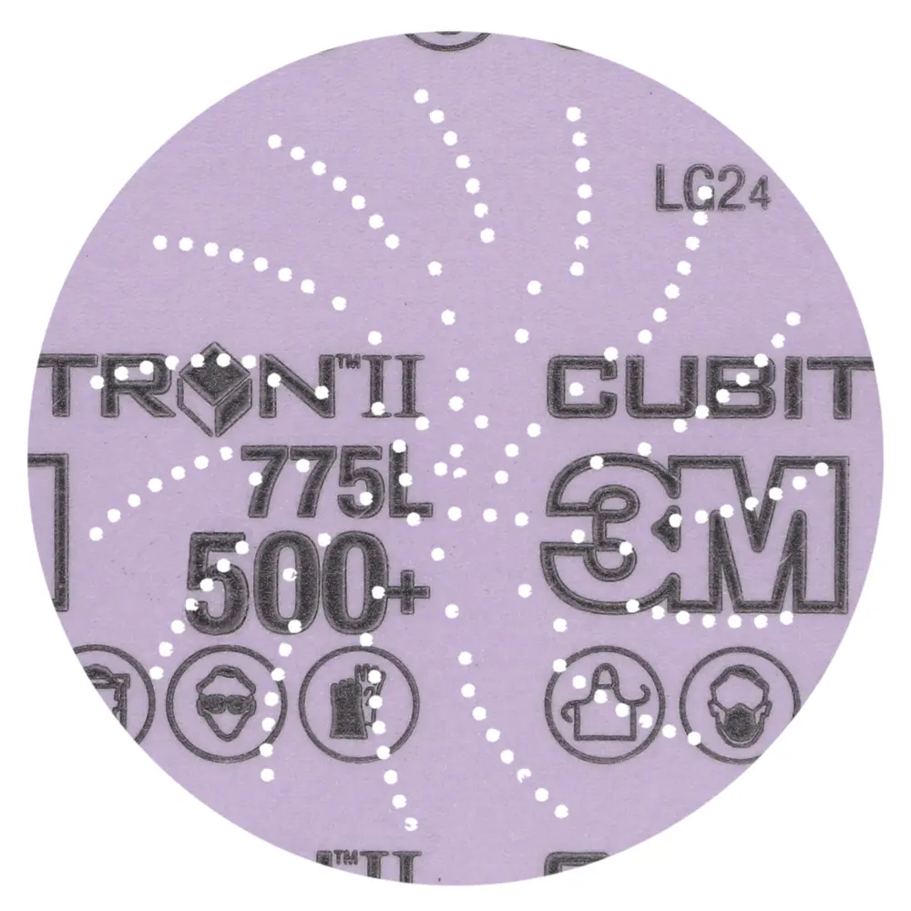 Disco de Limpeza e Acabamento 3M™ Cubitron™ II Hookit™ 775L, 500+ 3MIL, 127 mm x NH, Die 500LG, 50/Carton, 250 ea/Case