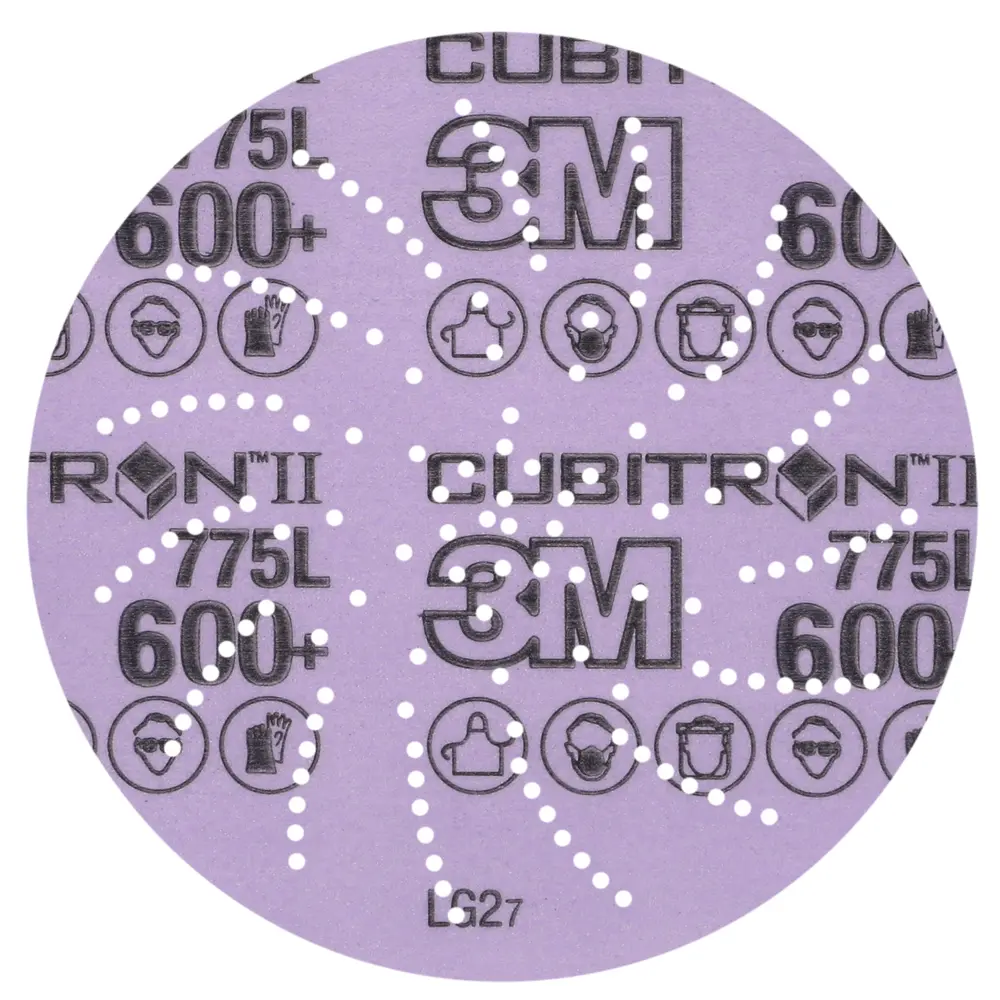 Disco de Limpeza e Acabamento 3M™ Cubitron™ II Hookit™ 775L, 600+ 3MIL, 127 mm x NH, Die 500LG, 50/Carton, 250 ea/Case