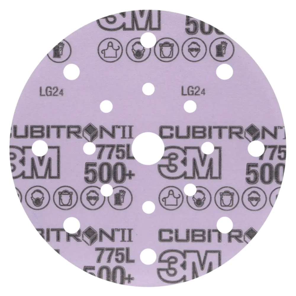 Disco de Limpeza 3M™ Cubitron™ II Hookit™ 775L, 500+ 3MIL, 150 mm, 17HL, Die 600FL