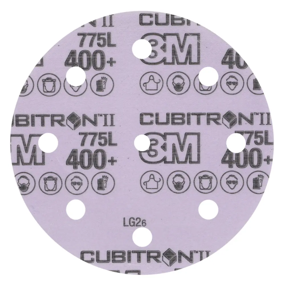 Disco de Limpeza 3M™ Cubitron™ II Hookit™ 775L, 400+ 3MIL, 127 mm x NH, 8HL, Die 500KE, 50/Carton, 250 ea/Case
