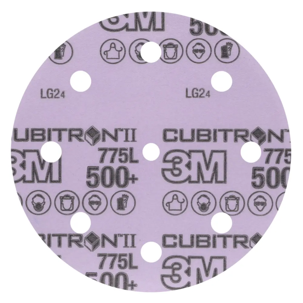 Disco de Limpeza 3M™ Cubitron™ II Hookit™ 775L, 500+ 3MIL, 125 mm, 8HL, Die 500KE