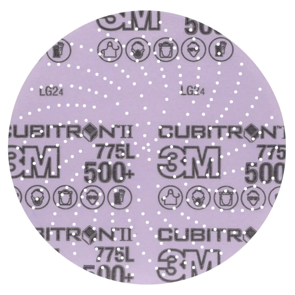Disco de Limpeza e Acabamento 3M™ Cubitron™ II Hookit™ 775L, 500+ 3MIL, 152.4 mm x NH, Die 600LG, 50/Carton, 250 ea/Case