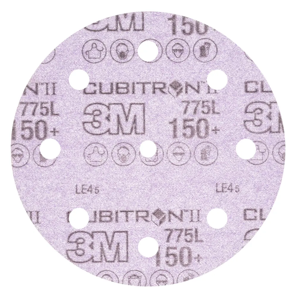 Disco de Limpeza 3M™ Cubitron™ II Hookit™ 775L, 150+ 3MIL, 127 mm x NH, 8HL, Die 500KE, 50/Carton, 250 ea/Case