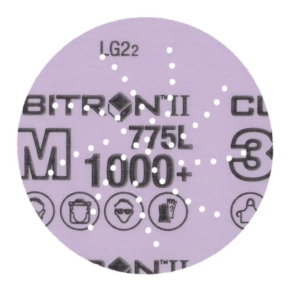 Disco de Limpeza e Acabamento 3M™ Cubitron™ II Hookit™ 775L, 1000+ 3MIL, 76.2 mm x NH, Die 300DS, 50/Carton, 250 ea/Case