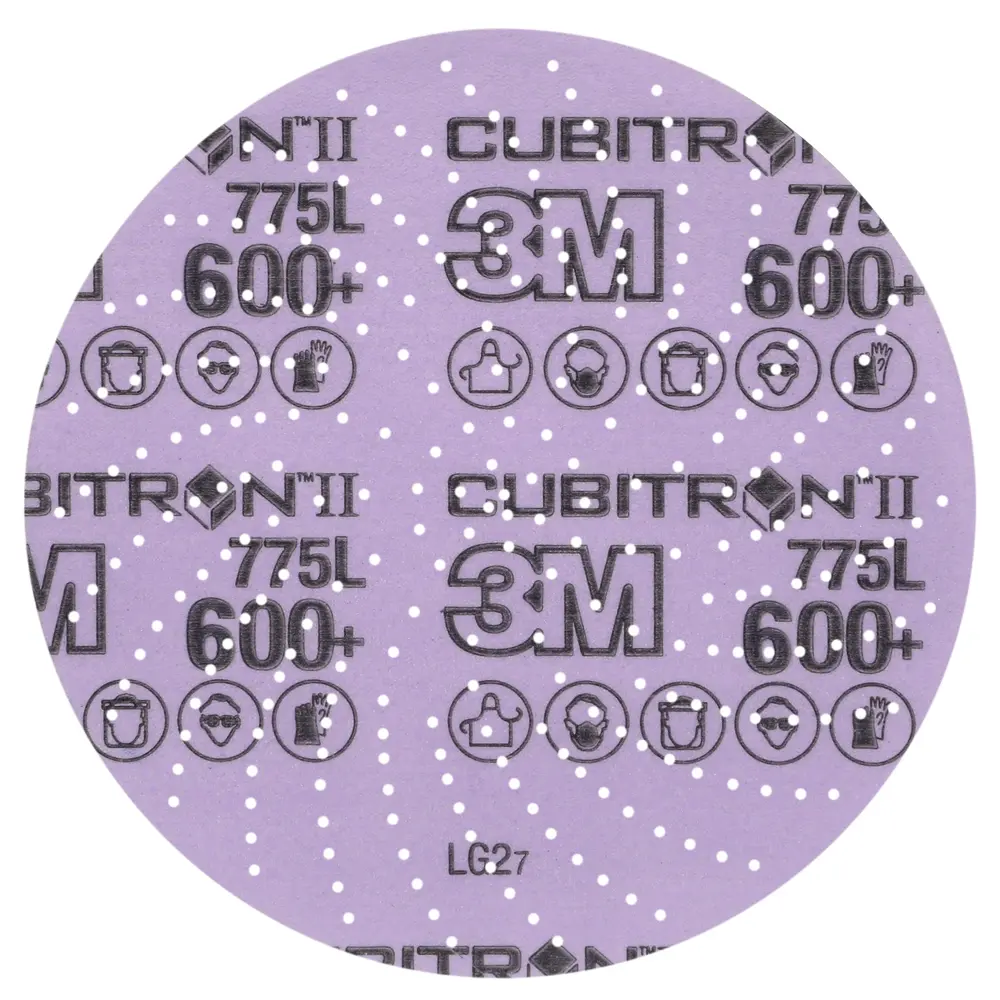 Disco de Limpeza e Acabamento 3M™ Cubitron™ II Hookit™ 775L, 600+ 3MIL, 152.4 mm x NH, Die 600LG, 50/Carton, 250 ea/Case