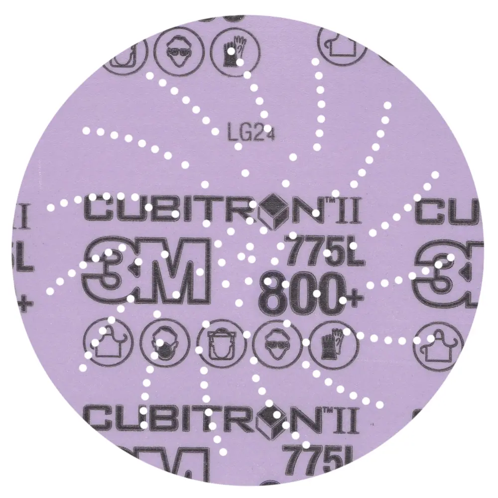 Disco de Limpeza e Acabamento 3M™ Cubitron™ II Hookit™ 775L, 800+ 3MIL, 127 mm x NH, Die 500LG, 50/Carton, 250 ea/Case