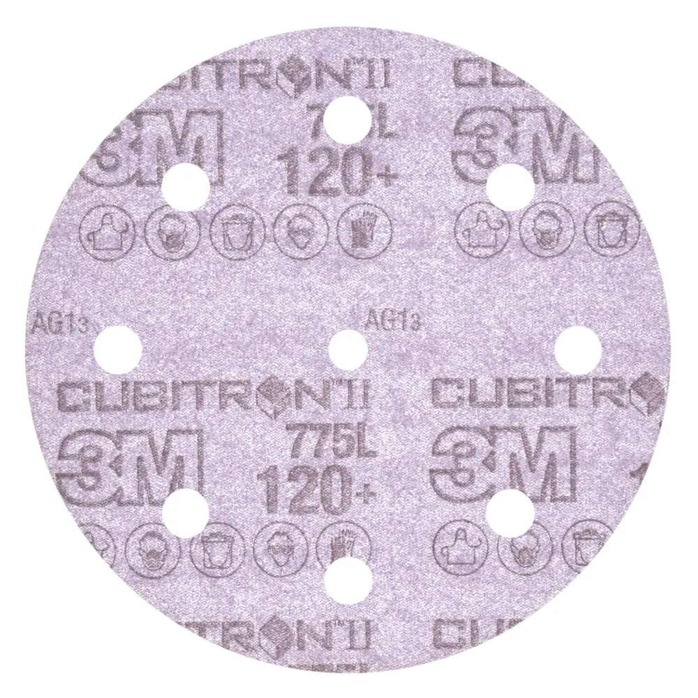 Disco de Limpeza 3M™ Cubitron™ II Hookit™ 775L, 120+ 3MIL, 127 mm x NH, 8HL, Die 500KE, 50/Carton, 250 ea/Case