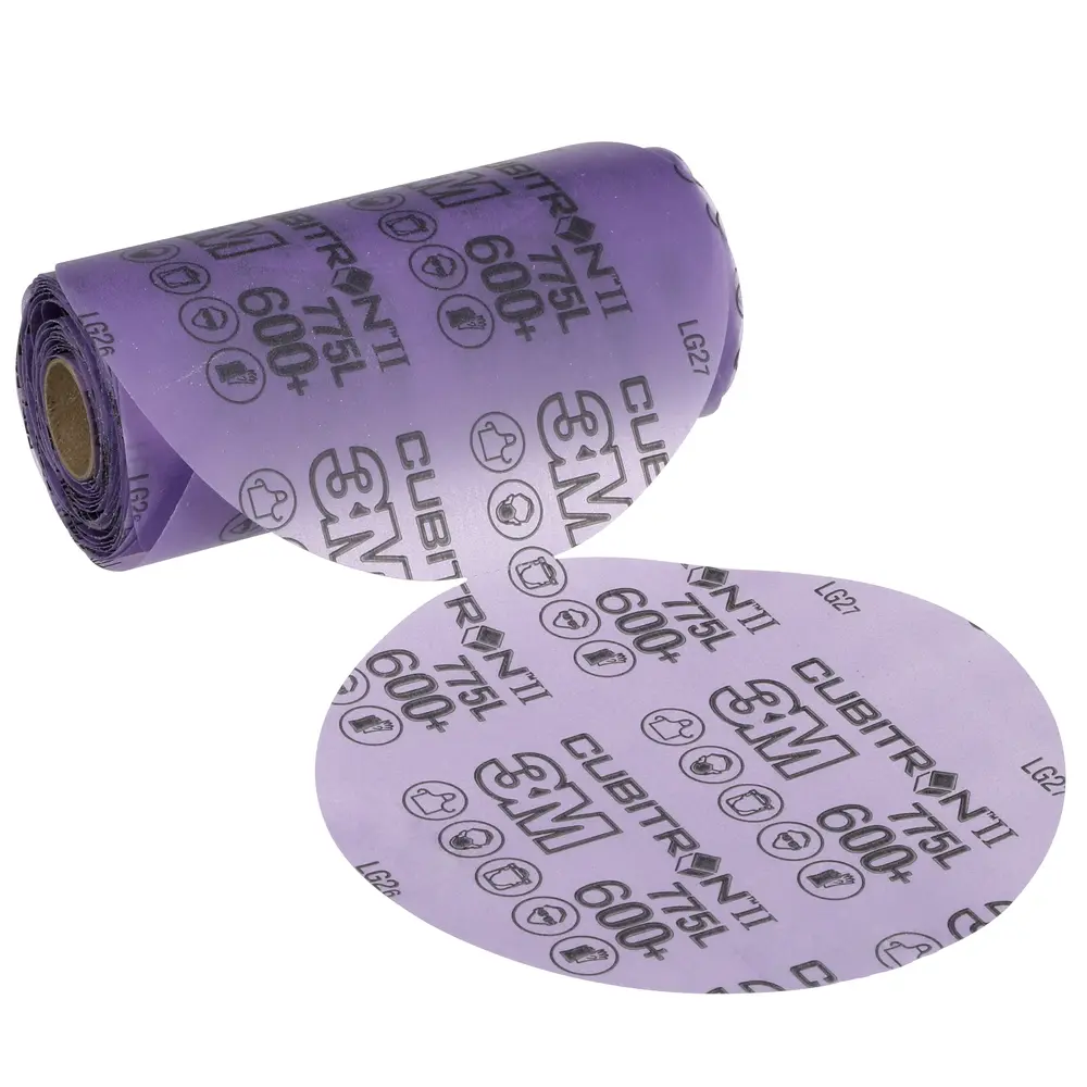 3M™ Cubitron™ II Stikit™ Film Disc Roll 775L, 600+ 3MIL, 125 mm, Linered, 500X