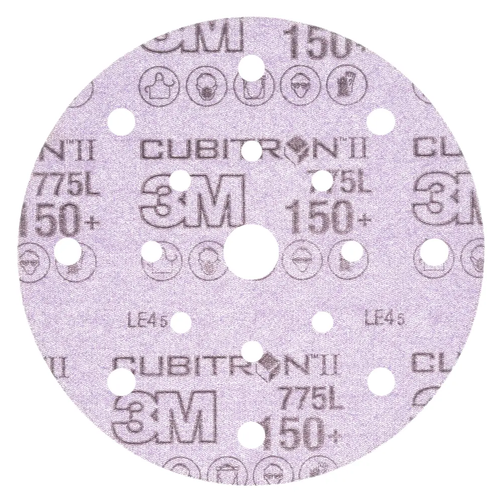 Disco de Limpeza 3M™ Cubitron™ II Hookit™ 775L, 150+ 3MIL, 152.4 mm x NH, 17HL, Die 600FL, 50/Carton, 250 ea/Case