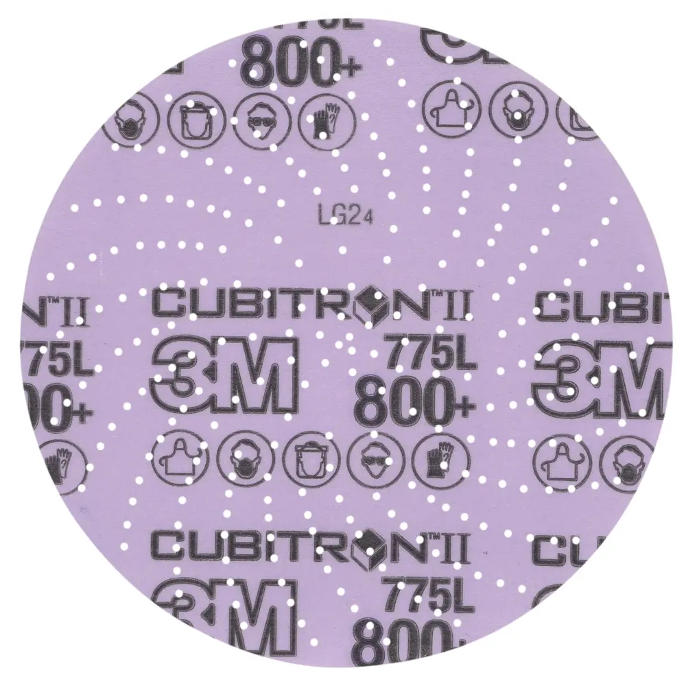 Disco de Limpeza e Acabamento 3M™ Cubitron™ II Hookit™ 775L, 800+ 3MIL, 152.4 mm x NH, Die 600LG, 50/Carton, 250 ea/Case