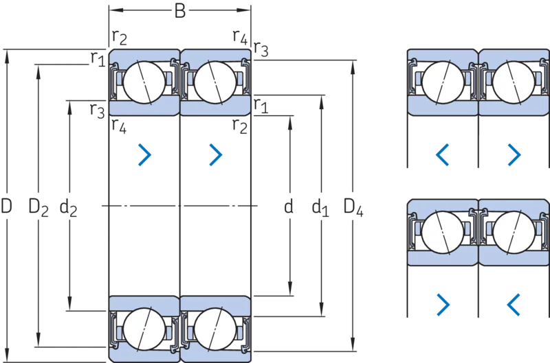 Rolamentos de esferas de contato angular de superprecisão - S71907 CE/HCP4ADGG0